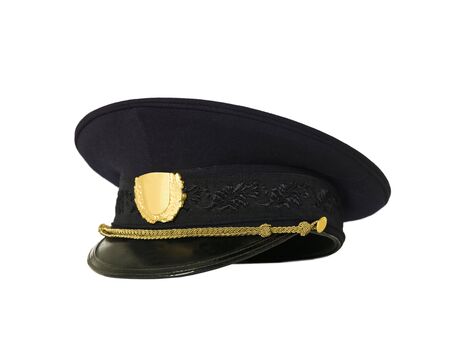 Police Hat isolated on white backgroundの写真素材