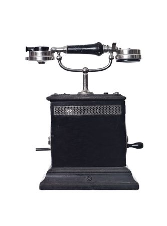 Vintage telephone isolated on white backgroundの写真素材