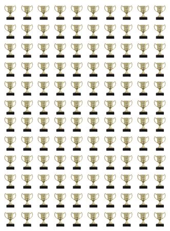 Collage of Trophys isolated on white backgroundの写真素材