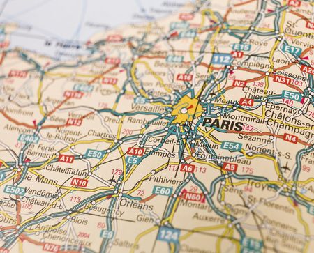 Map of Paris in Franceの写真素材