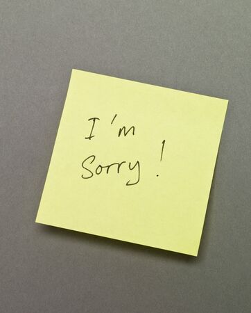 Adhesive Note with "I`m Sorry" wrote on itの写真素材