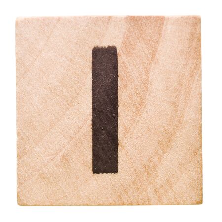 Block with Letter I isolated on white backgroundの写真素材