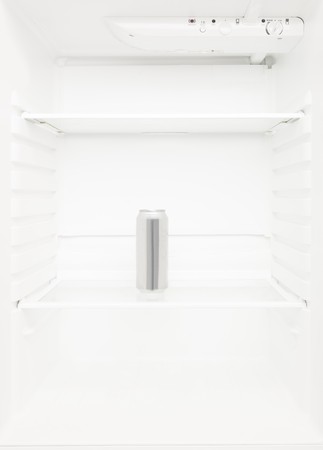 Lonley beer can in the Refrigeratorの写真素材