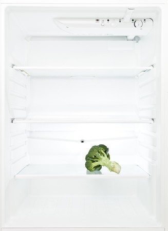Lonely Broccoli in a fridgeの写真素材