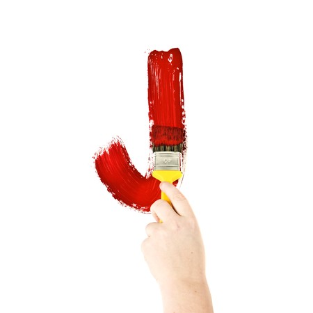 Painting Letter J on white backgroundの写真素材