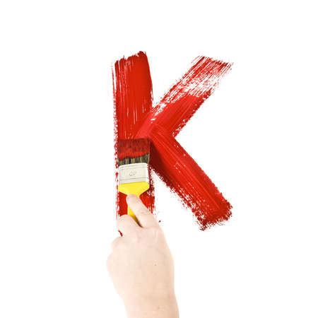 Painting Letter K on white backgroundの写真素材
