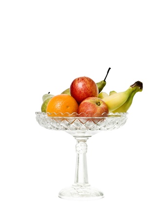 Fruit Plate isolated on a white backgroundの写真素材