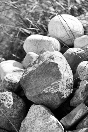 Black & White close up of rock formation in natureの写真素材