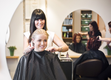 Situation in a Hair Salonの写真素材