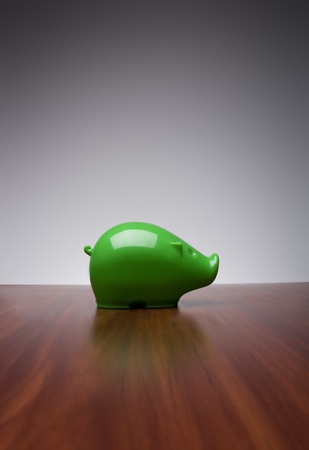 Green Piggy Bank still Lifeの写真素材