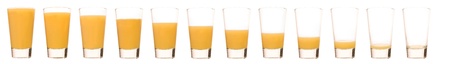 Time Lapse of a glass of Orange juice
