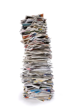 Stack of Magazines isolated on white backgroundのeditorial素材
