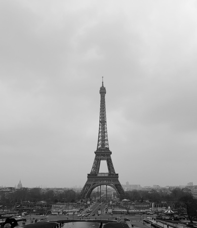 The Eifel Tower in Black and Whiteの写真素材