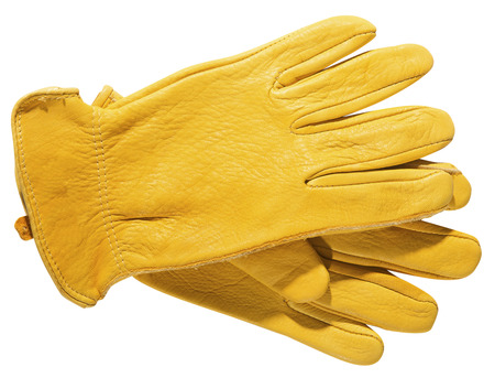 Yellow Gloves isolated on white background