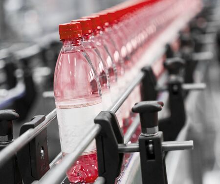 Close up of bottle industryの写真素材