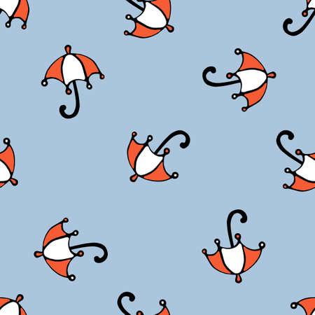 Baby cute frogs in the water. vector seamless pattern. Rain, water, anti-leakage for children, for...