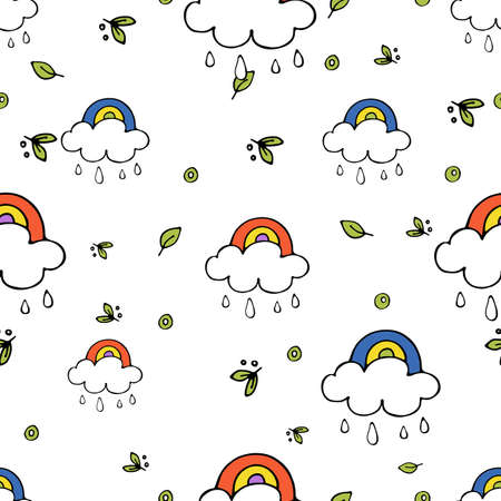 Baby cute frogs in the water. vector seamless pattern. Rain, water, anti-leakage for children, for...