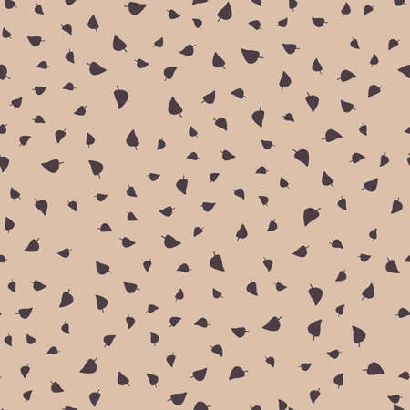 Vintage floral pattern. Seamless pattern with small foliage on a beige background. Botanical print with autumn mood. Vector printのイラスト素材