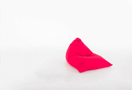 Red pillow. Isolated on a white background.の写真素材