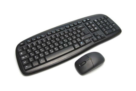 Computer keyboard and mouse isolated on white