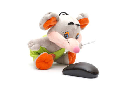 The toy mouse and computer mouseの写真素材