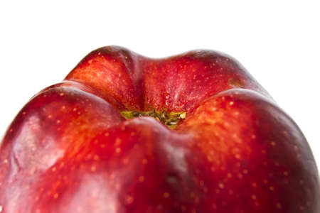 Red apple. macroの写真素材