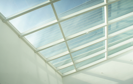 The sky visible from the glass ceiling