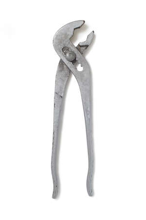 Overhead view of adjustable spanner isolated on white background