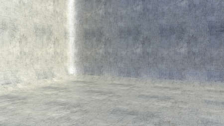 Empty metal interior background with shine and scratches. 3D renderingの写真素材