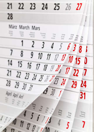 Close up a calendar pageの写真素材