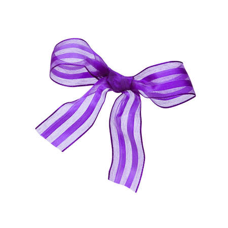 Transparent purple bow isolated on the white background の写真素材