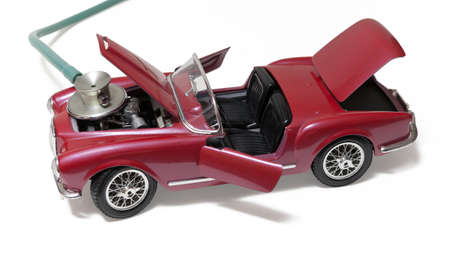 Stethoscope with car on a white background の写真素材