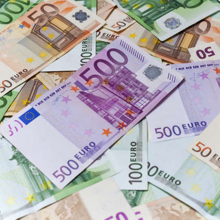 Background image of Euro banknotes の写真素材