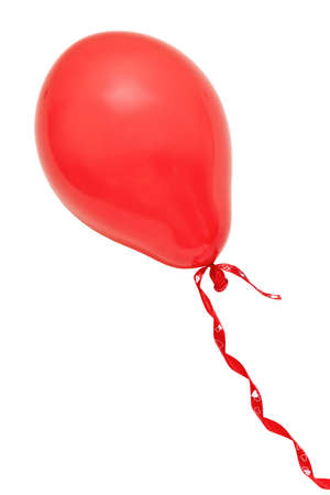 Red air flying ball isolated on whiteの写真素材