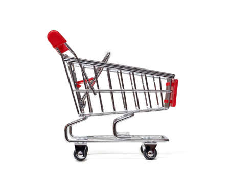 A Shopping Cart Isolated On Whiteの写真素材