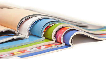 Color magazines isolated on the white backgroundの写真素材