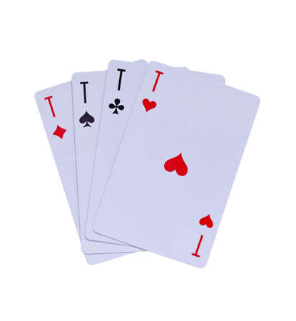 Four ace combination, isolated on white  