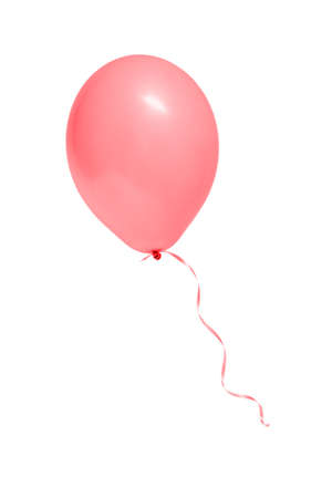 red air flying ball isolated on white の写真素材