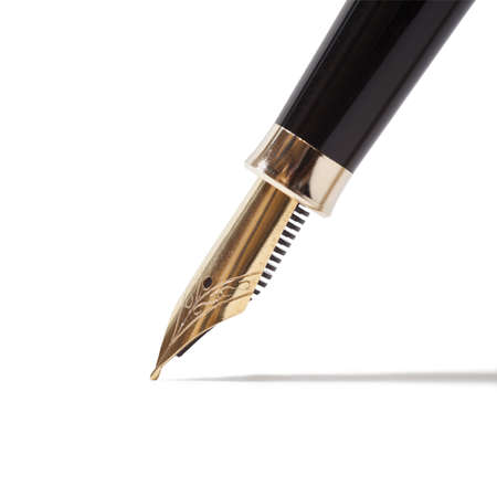 tip of the fountain pen isolated on white の写真素材