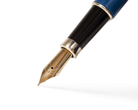tip of the fountain pen on white の写真素材