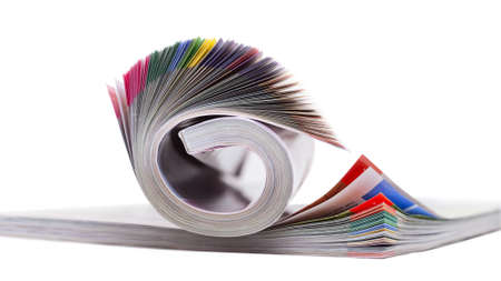 Color magazines isolated on the white backgroundの写真素材