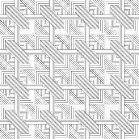 Seamless pattern with striped diagonal and vertical black lines. The monochrome changing thin line in the form of a corner. Approaches on wall-paper, packing and the card.のイラスト素材