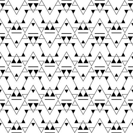 Modern seamless pattern of repeating geometrical triangles and rhombuses with the thin line. A card, a flyer, a cover. Vector illustration.のイラスト素材