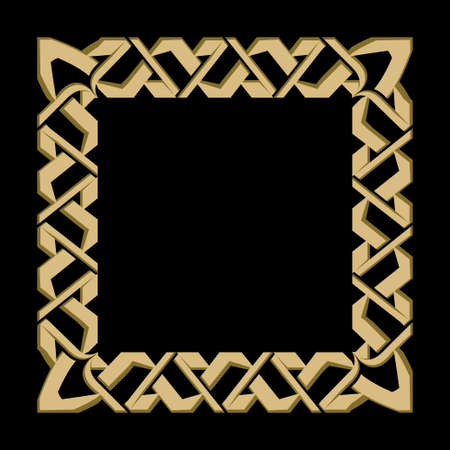 3D ornament in modern style. A frame for a logo, a banner, wedding invitations, a greeting card. Vector.のイラスト素材