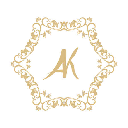 Stylish flower frame in baroque style. A circular vector ornament for a card, invitation, the menu, the monogram. The isolated vector.のイラスト素材