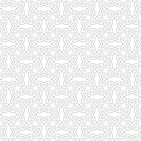 The seamless pattern consisting of simple geometrical figures and thin lines. Is suitable for packing, cards, wall-paper, texture, fabric. Vector illustrations.のイラスト素材