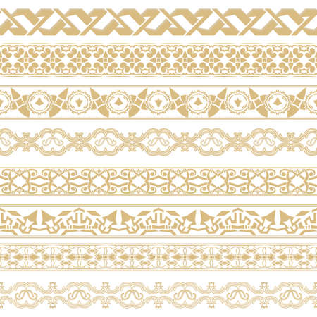 A vector set of dividers in east style. Geometrical elements of design and execution of pages. Vector.のイラスト素材