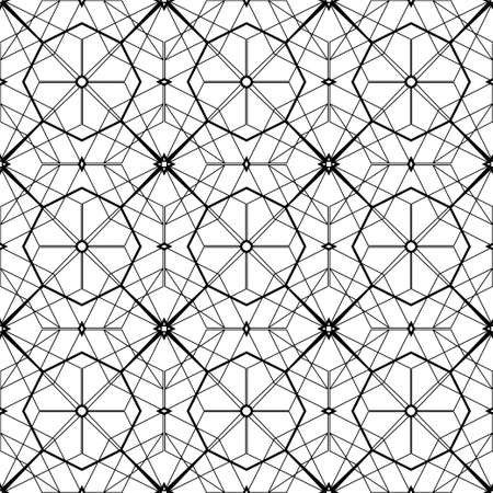 The abstract infinite intertwining pattern. Thin line. Seamless vector ornament.のイラスト素材