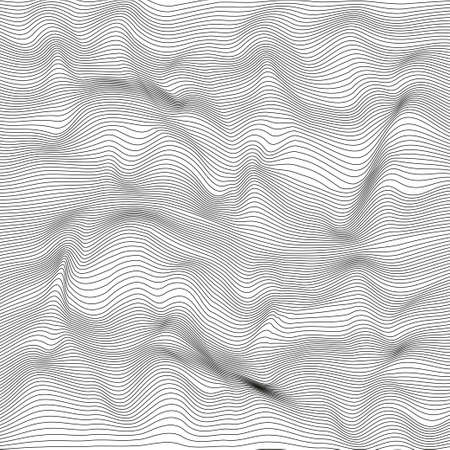 Seamless abstract background of a surface with optical illusion of distortion. Gilyoshirovanny texture from thin wavy lines. Design of protection.のイラスト素材