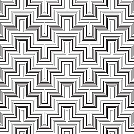 Seamless abstract pattern. A geometrical ornament from a zigzag of lines of various thickness. Vector illustration.のイラスト素材
